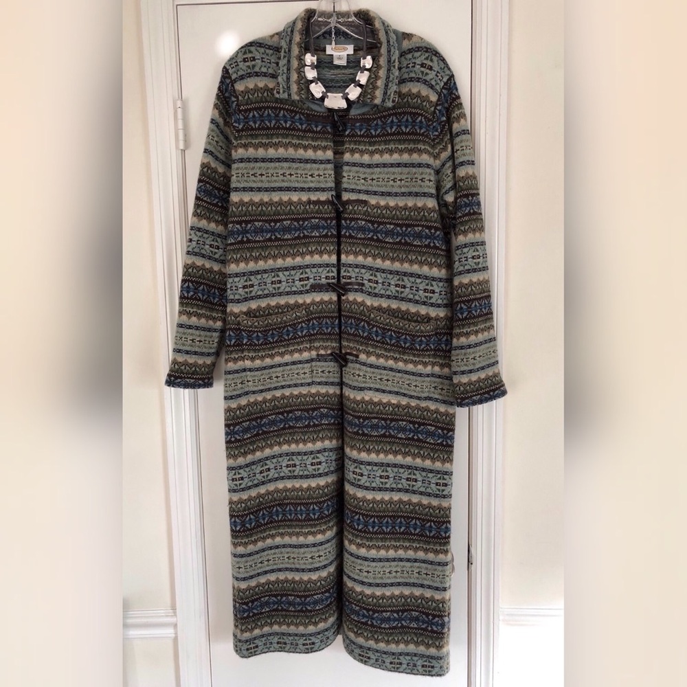 TALBOTS Nordic Sweater Coat W/ Horn-Toggle Buttons